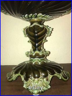 2 Art Nouveau Austrian Julius Dressler RARE Vintage Retro Majolica Vase