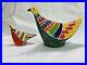 2 Fernando Llort Original Signed Colorful Bird Sculptures Ceramic Art Pottery