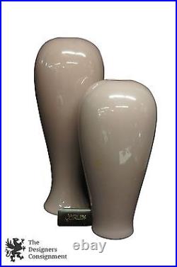 2 Jaru 1982 Art Pottery Ceramic Glazed Vases Urns Purple Mauve California 21