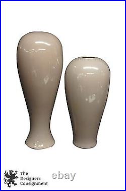 2 Jaru 1982 Art Pottery Ceramic Glazed Vases Urns Purple Mauve California 21