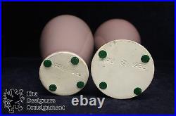 2 Jaru 1982 Art Pottery Ceramic Glazed Vases Urns Purple Mauve California 21