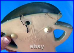 (2) Roseville Freesia Green 1945 Vintage Art Pottery Ceramic Wall Pockets 1296-8 (2) Roseville Freesia Green 1945 Vintage Art Pottery Ceramic Wall Pockets 1296-8