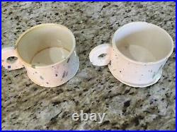 2 Vintage Peter Shire Echo Park Splatter Mugs Cups Pottery Ceramics Stamped