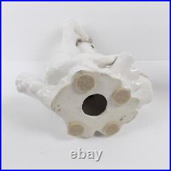 2 White Ceramic Monkey Figurines 10 Tall Art Pottery (b4)
