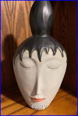 3 Ceramic Italian Mid Century Pottery Face Vases