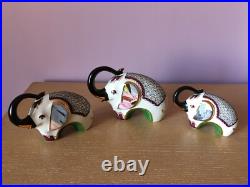 (3) Elephants Art Porcelain Studio Pottery Ceramic Figurines Sculptures Spain