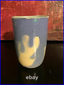 3 Virgil Cantini Modernist Studio Art Signed Pottery Tumblers Hand Made RARE