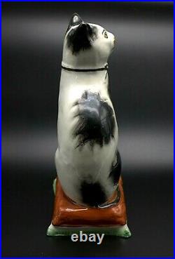 4 Vintage Antique Staffordshire Confetti Poodle Spaniel Dog Cat Mantle Figurines