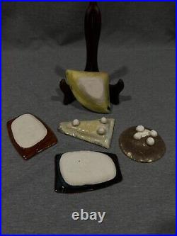 5PC Ron Korczynski Art Pottery Ceramic 3.5 Largest Size Small Trinket Dish EUC