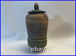 7 Jim Kemp Pottery Covered Urn or Vase Indiana Ceramics 1990s Signed studio art
