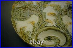 ANTIQUE FRENCH MAJOLICA BY LUNEVILLE ASPARAGUS OR ARTICHOKE PLATE XIXct
