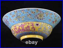 A Pair Fine Collectable Art Handmade colour enamels Porccelain Flowers Bowl