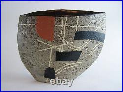 A Rare John Maltby Eliptical Bowl Studio Pottery 19.5 x 23cm