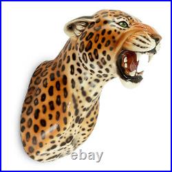 Abhika Ceramic Wall Sculpture Representing A Leopard Head H83/ 32.6