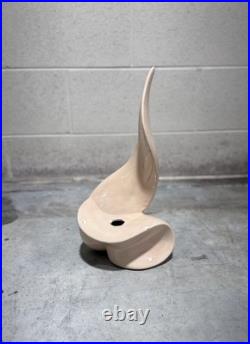 Abstract Modernist Nude Ceramic Sculpture with Organic Swirl Form Signed RA