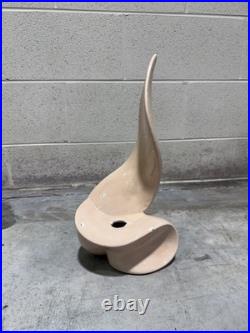 Abstract Modernist Nude Ceramic Sculpture with Organic Swirl Form Signed RA