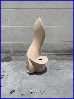 Abstract Modernist Nude Ceramic Sculpture with Organic Swirl Form Signed RA