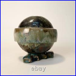 Abstract ceramic sculpture. Vase for dry leaves. Studio art pottery