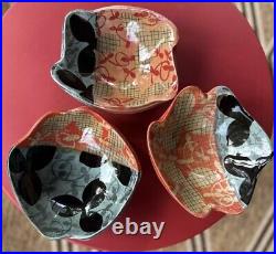 Adero Willard Set of 3 Studio Art Pottery Bowls Signed