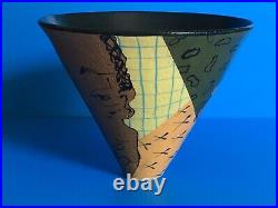 African American Pottery Bowl Vase Organic Art Black Art Vtg 80s Figural