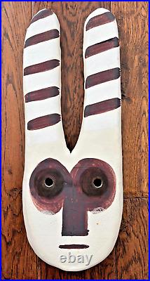 African Bobo Tribal Mask Pottery Ceramic Wall Art Home Decor Dance Signed MS