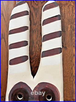African Bobo Tribal Mask Pottery Ceramic Wall Art Home Decor Dance Signed MS