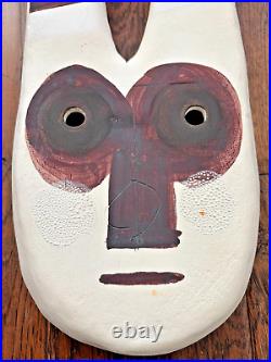African Bobo Tribal Mask Pottery Ceramic Wall Art Home Decor Dance Signed MS