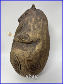 Al Davis Signed Art Pottery Ceramic Wombat / Bear Oil Lantern Provincetown, MA