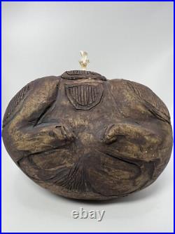 Al Davis Signed Art Pottery Ceramic Wombat / Bear Oil Lantern Provincetown, MA