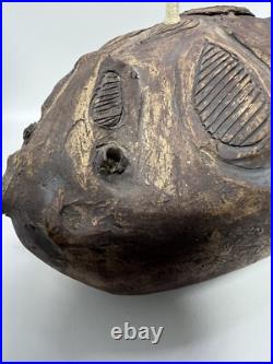 Al Davis Signed Art Pottery Ceramic Wombat / Bear Oil Lantern Provincetown, MA