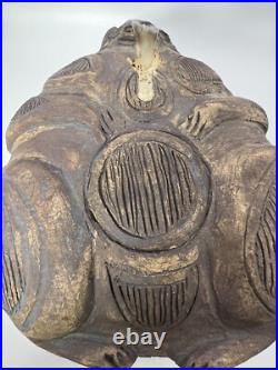 Al Davis Signed Art Pottery Ceramic Wombat / Bear Oil Lantern Provincetown, MA