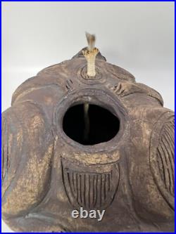 Al Davis Signed Art Pottery Ceramic Wombat / Bear Oil Lantern Provincetown, MA