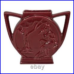 Alamo Texas Pottery Red 1940s Mid Century Modern Art Pottery Ceramic Vase 701