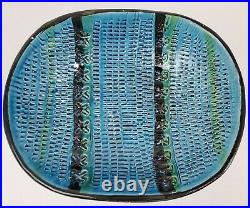 Aldo Londi Bitossi Pedestal Bowl Rimini Blue Mid-Century Modern Italy Vintage