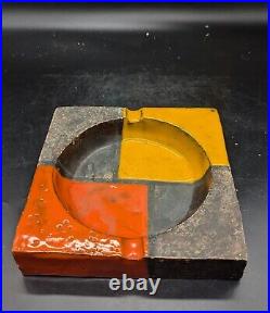 Aldo Londi Bitossi Raymor Mondrain Mid Century Modern Italian Ceramic Ashtray