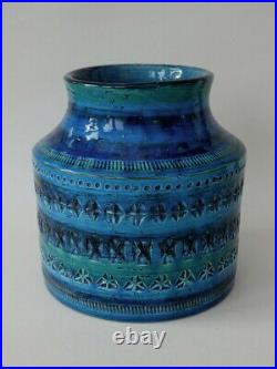 Aldo Londi Bitossi Rimini Blue Italian Art Pottery Vase Model 720 Circa 1950