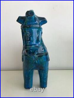 Aldo Londi Bitossi Rimini Blue Large Ceramic Horse Italian Art Pottery RARE