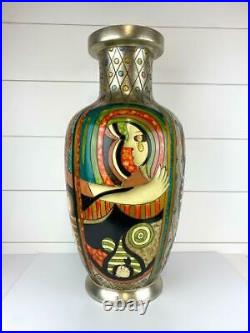 Alexander Kalifano Large Floor Vase Modern Impressionist Art Pottery 24 (1of2)