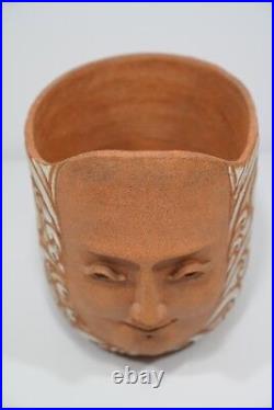 Amazing Whimsical Lois Knudsen Art Pottery Ceramic Fairy Tail Face Planter