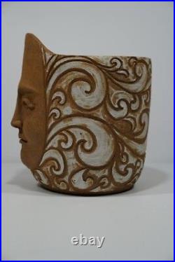 Amazing Whimsical Lois Knudsen Art Pottery Ceramic Fairy Tail Face Planter