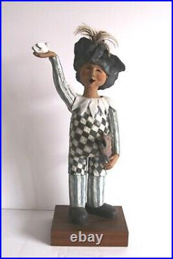 Amazing Whimsical Lois Knudsen Art Pottery Ceramic Jester Figurine 20 Tall