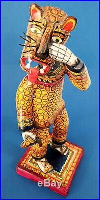 Amazing day of the dead tiger dance ceramic Alfonso Castillo Mexican folk art