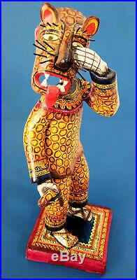Amazing day of the dead tiger dance ceramic Alfonso Castillo Mexican folk art