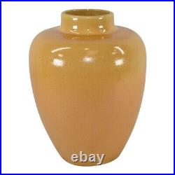 American Art Pottery Vintage 1920s Yellow Ceramic Bulbous Vase