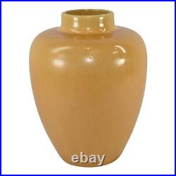 American Art Pottery Vintage 1920s Yellow Ceramic Bulbous Vase