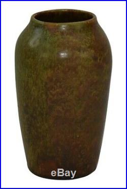 American Arts and Crafts Pottery Mottled Brown and Green Ceramic Vase