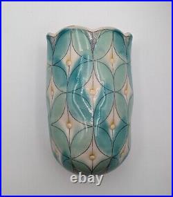 Andrea Denniston Abstract Wall Pocket Fine Art Ceramic Pottery Floral Retired