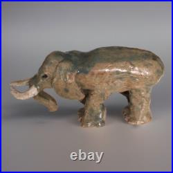 Andy Schaffer Studio art Pottery Elephant Figure Sculpture Signed Naive Art