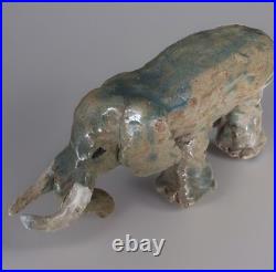 Andy Schaffer Studio art Pottery Elephant Figure Sculpture Signed Naive Art