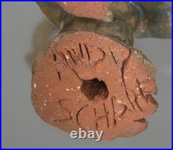 Andy Schaffer Studio art Pottery Elephant Figure Sculpture Signed Naive Art
